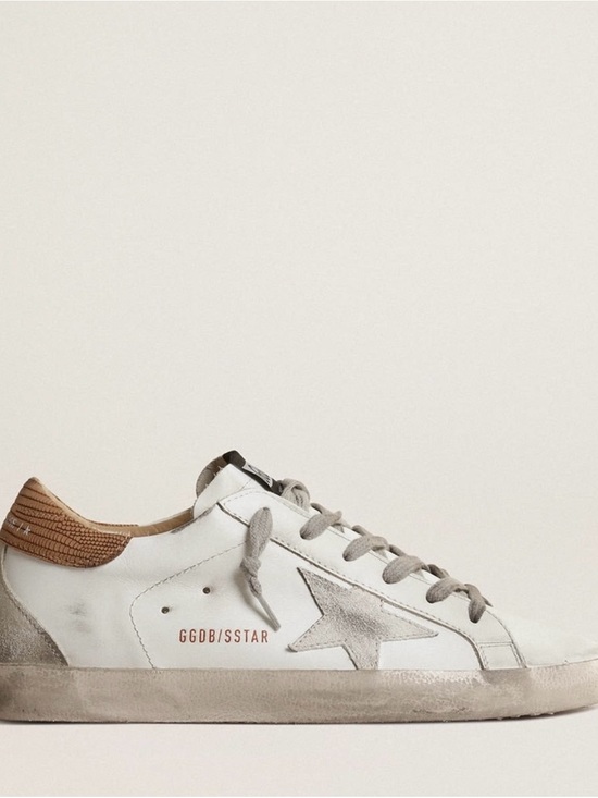 Golden Goose Shoes - Golden Goose Women’s White Leather Sneakers with Gray Star and Tan Heel